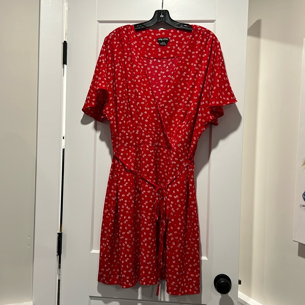 Like New Plus Size Faux Wrap Dress